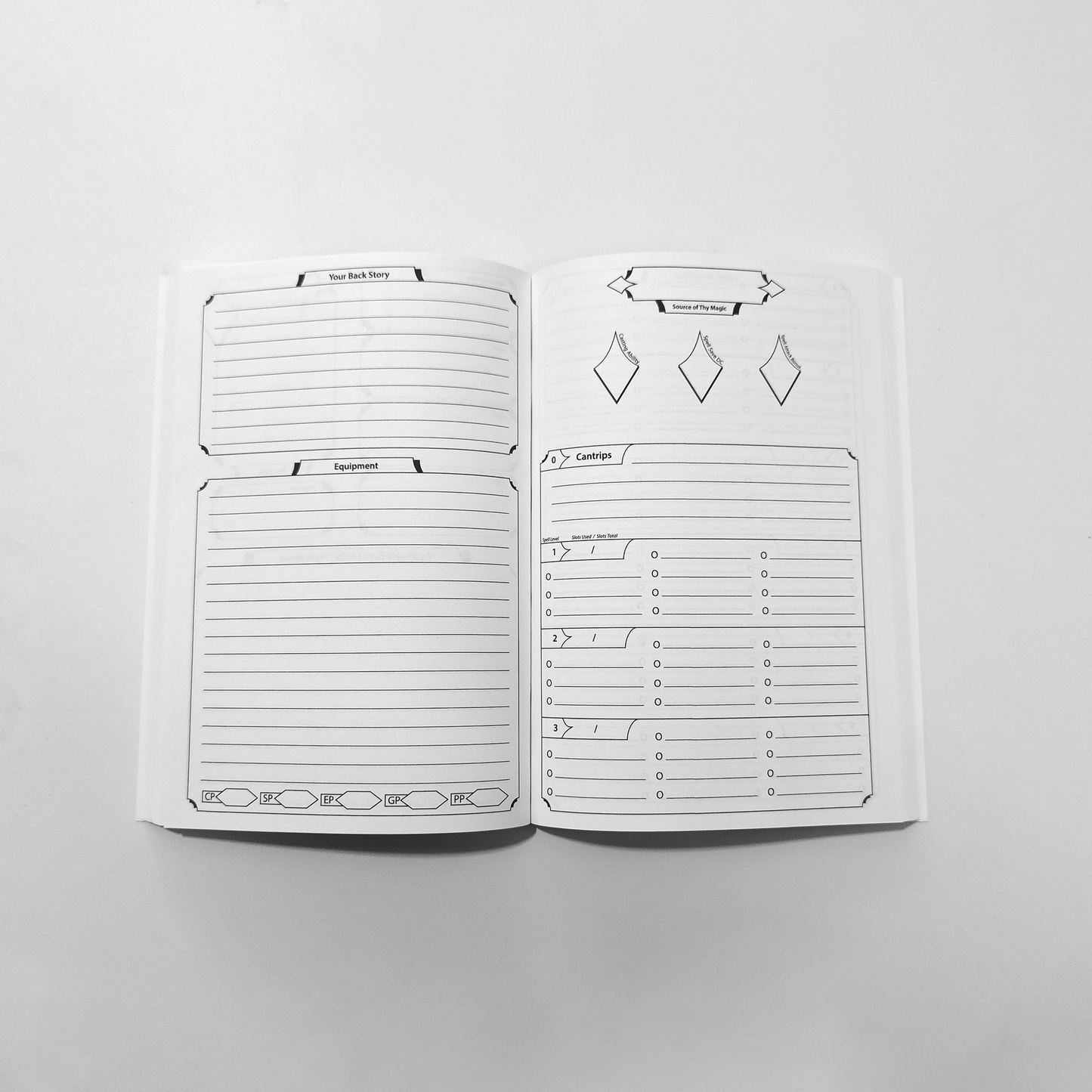 D&D Character Sheet Notebook - Tan Cover